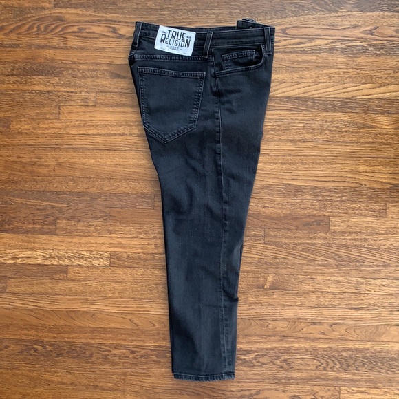 Men’s Black True Religion Cropped Cotton Jeans - Picture 5 of 5